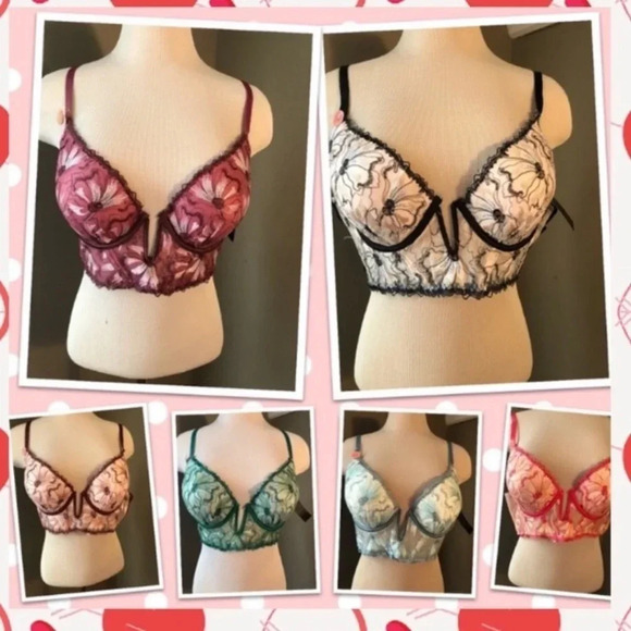 NWT Longline floral satin bra 36B - Picture 1 of 14